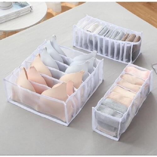 3PCS Underwear Bra Organizer Storage Box Closet Organizer Foldable Drawer Organizer Home Separated Scarfs Socks Storage Boxes