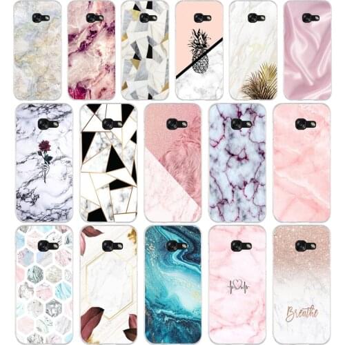 344FG Pink Blue Ink Marble Soft Silicone Tpu Cover phone Case for Samsung a3 2016 a5 2017 a6 plus a7 a8 2018 s6 7 8 9