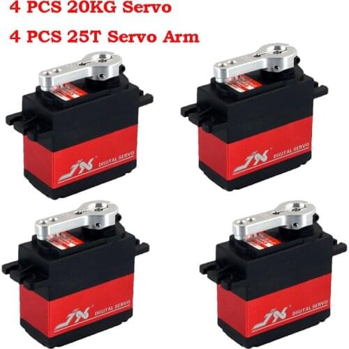 6PCS JX PDI-6221MG Metal Gear 20kg Rc Servo Arm Large Torque Digital Coreless Servo for RC Car Crawler RC Boat Helicopter Model