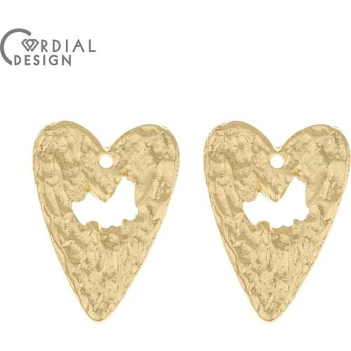 Cordial Design 50Pcs 24*33MM Jewelry Accessories/Love Shape/DIY Charms/Hand Made/Earrings Pendant/Jewelry Findings & Components