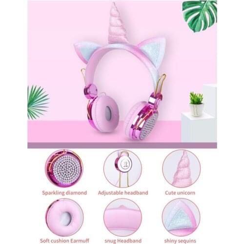 Bluetooth 5.0 Unicorn Headphones With Box Girl Casco Wireless Headphones Headset with Mic Wireless Auriculares Festival Gift