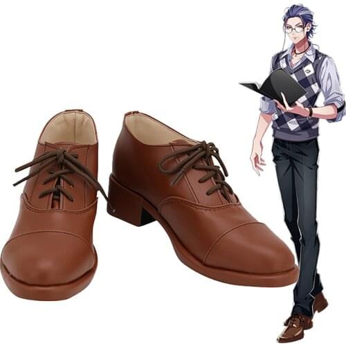 Division Rap Battle Rosho Tsutsujimori Cosplay Boots Brown Shoes Custom Made