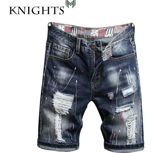 Summer New Mens Stretch Short Jeans Fashion Casual Slim Fit High Quality Elastic Denim Shorts Male Brand Clothes Men Jeans 40