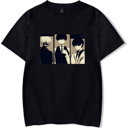 Japan Cartoon Tokyo Ghoul Newest Short Sleeves Men/women Unisex T-shirt Pullovers O-neck Plus Size Cotton Anime Clothing
