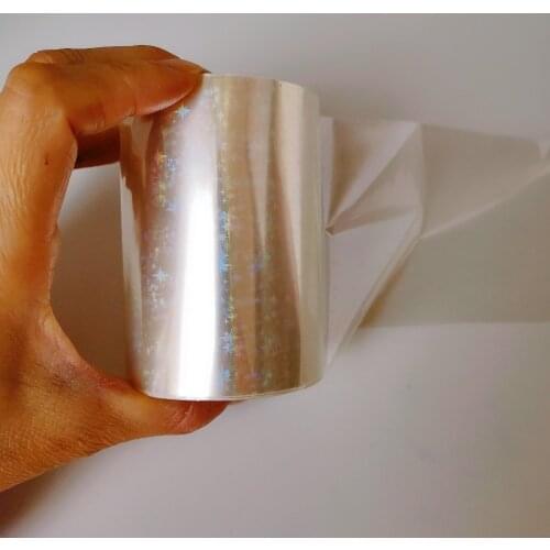 Holographic Foil Five Stars Transparent Hot Stamping On Paper or Plastic 8cm x 120m/Lot DIY Package Box
