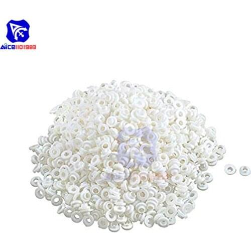 Diymore 1000PCS/Lot TO-220 TO220 220 Insulation Tablets Circle M3 Transistor Pads Bushing Plastic Insulation Washer