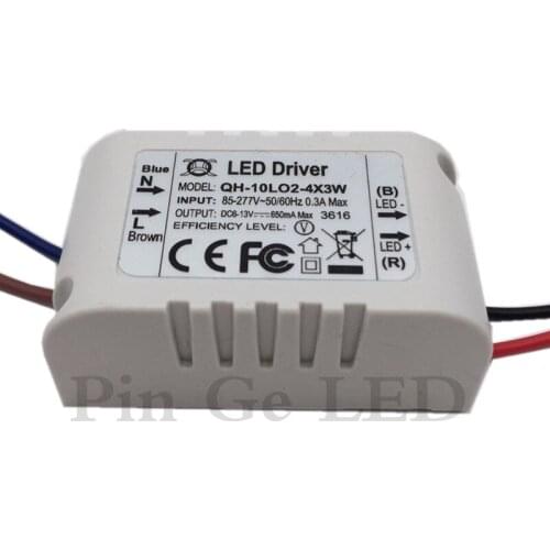 5 Pieces Isolation 10W AC85-277V LED Driver 2-4x3W 600mA DC6-13V LED Power Supply Constant Current Ceiling Lamp