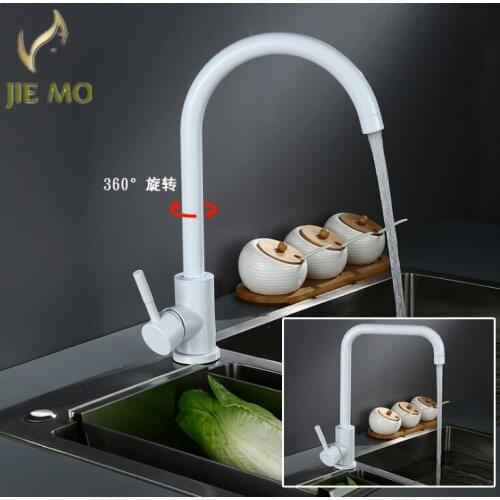 JIE MO White Kitchen Faucets