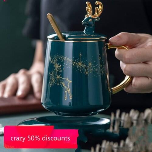 Coffee cup European light luxuries home Phnom Penh ins style fashional cup saucer set office ceramic cup mug with saucers