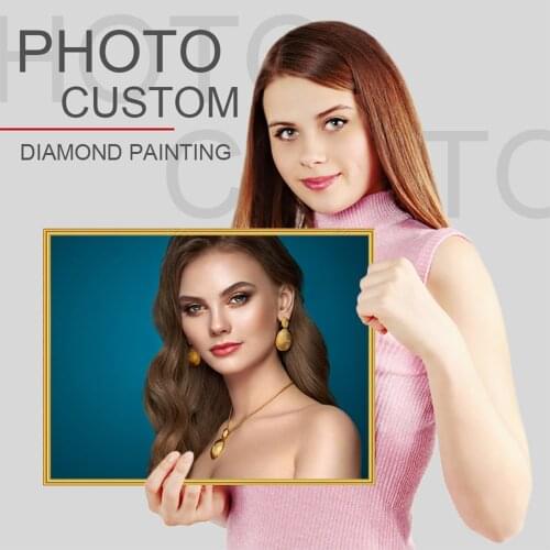 QIZITENG DIY Photo Custom Full Square/round Diamond Painting Handmade Mosaic Embroidery Cross Stitch Set Birthday Gift for Sale