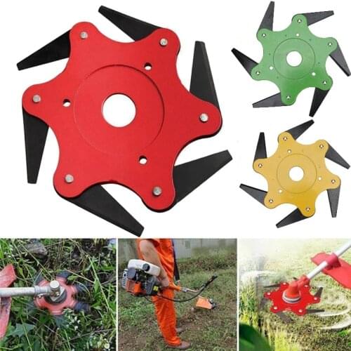 6 Teeth Trimmer Blade Metal Brush Cutter Blades Trimmer Head Home Garden Grass Trimmer Head Mower Blade