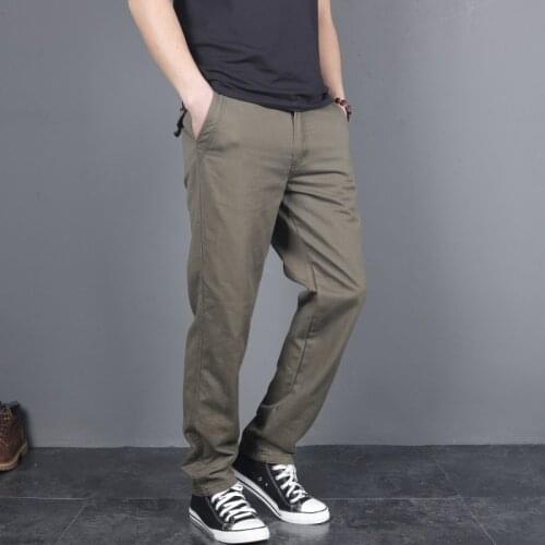 Casual Men Pants 2021 New Cotton Large Size Cargo Pants Solid Zipper Streetwear Fashion Men Pants with Pocket 6Xl