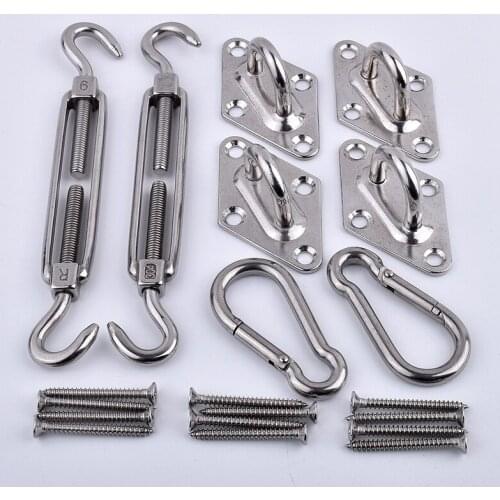 M6 M8 304 Stainless Steel Turnbuckle Set Diamond U-type Door Buckle Spring Buckle Sunshade Net Tarpaulin Installation DIY Tools