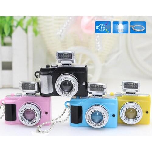 Mini Camera LED Keychain Key Ring Toy with Flashlight Sound Bag Phone Pendant