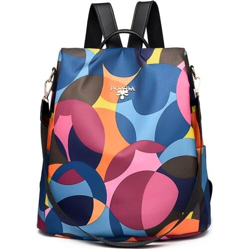 Fashion Anti-theft Backpack Women Oxford Shoulder Bag Large Capacity Female Travel Backpack Light School Bag for Teenage Ladies