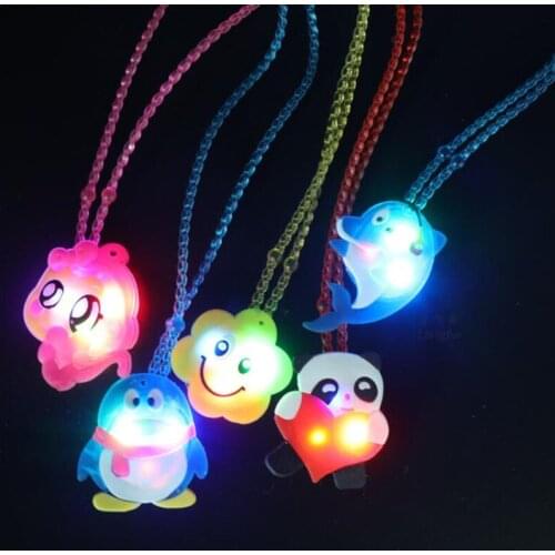 Cartoon Jelly Led Light Flashing Party Toy Gift Child Glow Necklace Pendants decorationwedding birthday Halloween Christmas