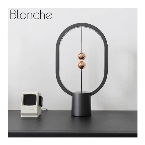 New USB Powered Mini Oval Magnetic Air Switch Night Light Balance LED Desk Lamp Office Bedroom Living Room Home Decoration