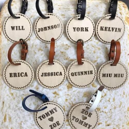 Personalised Luggage Tags Wood Baggage Boarding Tags Name Patterns Number Suitcase Travel Gift Wedding Invitation Souvenir Tags