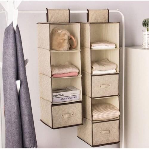 Wardrobe Hanging Storage Bag Drawer Type Holder Portable Organizer Hanging Closet Organizer with Interlayer Hanger Bags 2020 New