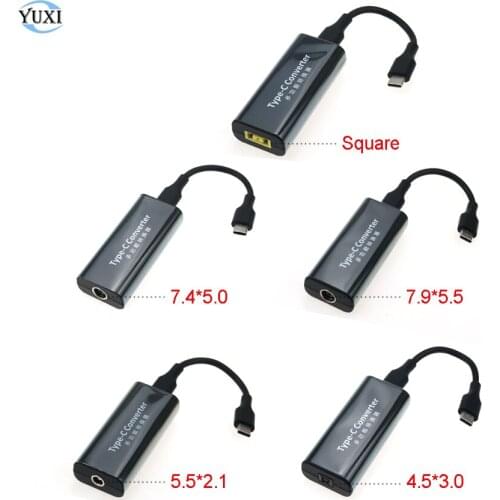 YuXi Laptop Power Jack Connector Dc Adapter Charger Converter for Lenovo Hp 7.4*5.0 5.5*2.1mm Female to USB Type C Adaptor Male