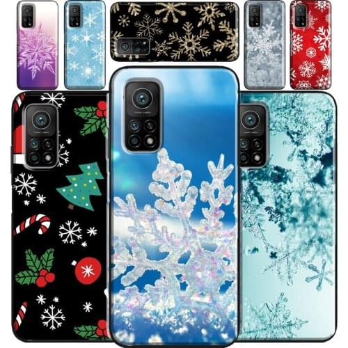 Christmas Snowflakes For Xiaomi Mi 11 Case Cover Note 10 Lite 10T Phone Cover For Poco X3 Pro M3 F1 F2 F3 Case