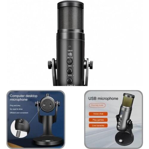 Fine Workmanship ABS Dynamic Light Effect Handheld Microphone for Chatting