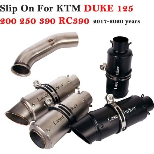 Slip On For KTM 390 DUKE 125 200 250 390 RC390 2017 - 2020 Motorcycle Exhaust DB Killer Tip Muffler 51mm Connection Link Pipe