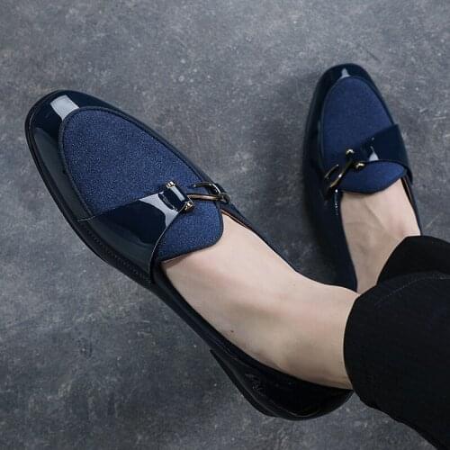 Men Large Size Pointed Casual Shoes Fashion Men Leather Shoes Buckle All-match Personality Small Leather Shoes Men Best Loafers