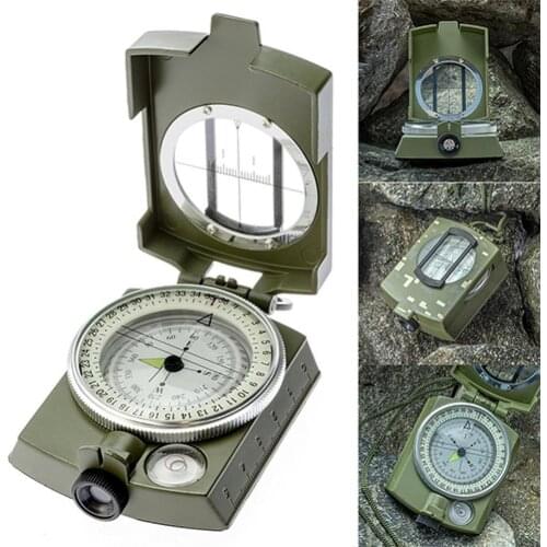 Military Folding Pure copper clamshell compas Military Folding Sighting Compass Pouch portable for Outdoor Camping Hiking Tool