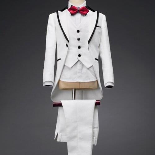 High-quality Baby Boy Suit Dovetail Fashion Catwalk Big Children Piano Playing Host Flower Girl Wedding Childrens Suit