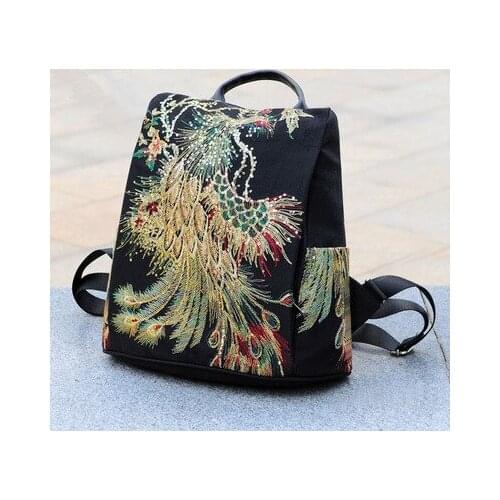 Fashion National Embroidery Women Backpacks!Nice Animal Embroideried Lady Travel backracks Versatile Vintage Printed Backruck