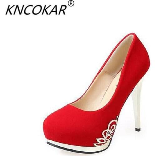 Ultra high heels with sexy single shoe spring new round head and womens shoe club womens shoes waterproof platform