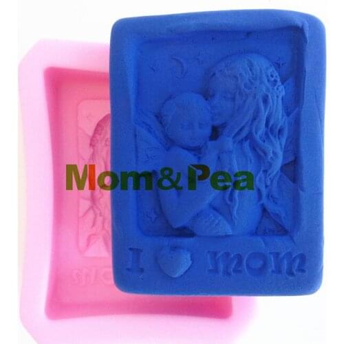 Mom&Pea 0351 Free Shipping I Love Mom Silicone Soap Mold Cake Decoration Fondant Cake 3D Mold Food Grade Silicone Mould