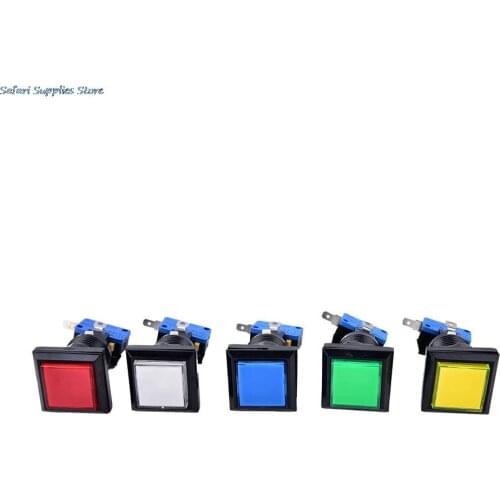 1PCS New Square game machine push button arcade LED momentary illuminated push button 5 Colors
