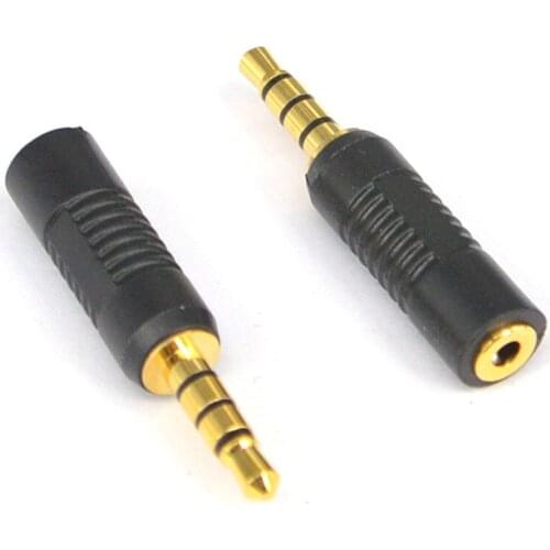 10 Pieces 3.5 mm Male to 2.5 mm Female Jack 4 Tracks Stereo Adaptor Connector