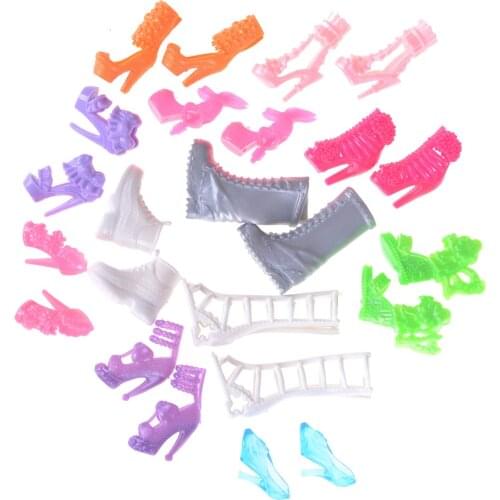 12 pairs Fashion Cute Doll Shoes Colorful Assorted shoes for Doll with Different styles Baby Toy