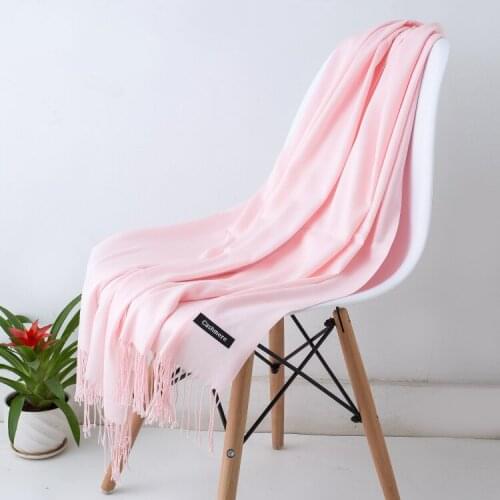 2019 Elegant Women Cashmere Summer Scarf Thin Solid Pashmina Shawl and Wrap Soft Long Female Foulard Hijab Stoles Head Scarves