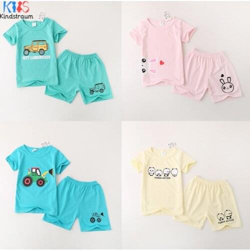 2020 clothing sets summer baby clothes for boys/girls cotton T-Shorts+Shorts Cartoon Print baby set 3-6T baby clothes 2PCS DC230