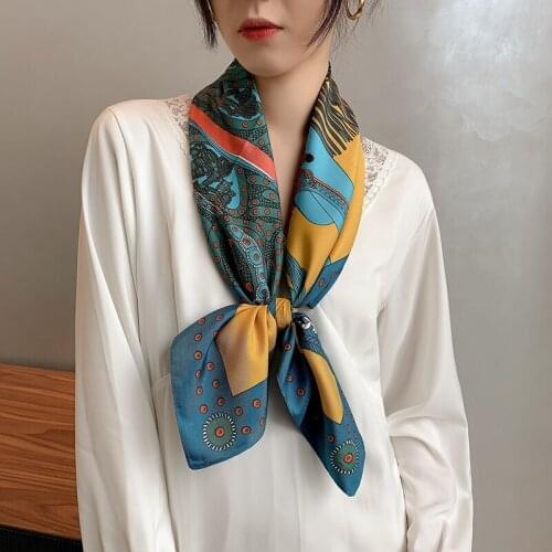 2021 new spring women scarf quality shawl silk fashion scarf headscarf beach sunscreen bag headscarf scarf 90cm*90cm