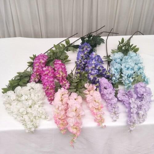 3Forks Long Wisteria Artificial Flowers Home Wedding Arch Deco Ceiling Plants Rattan Bouquet Home Party Garland Decoration