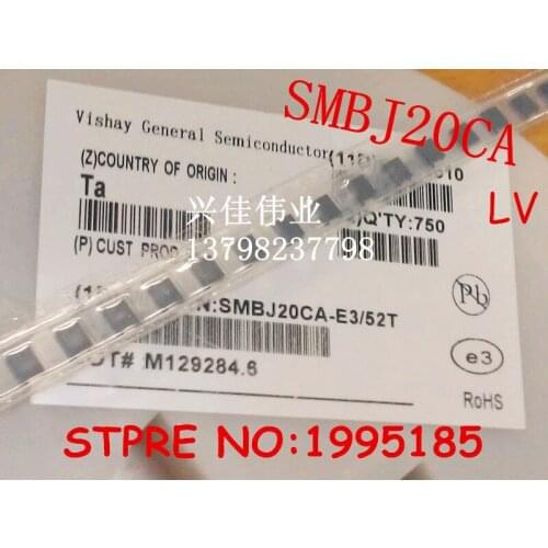 50pcs/lot SMBJ20CA 20V LV two-way SMD TVS Diodes DO-214AA (P6KE20CA silkscreen LV)