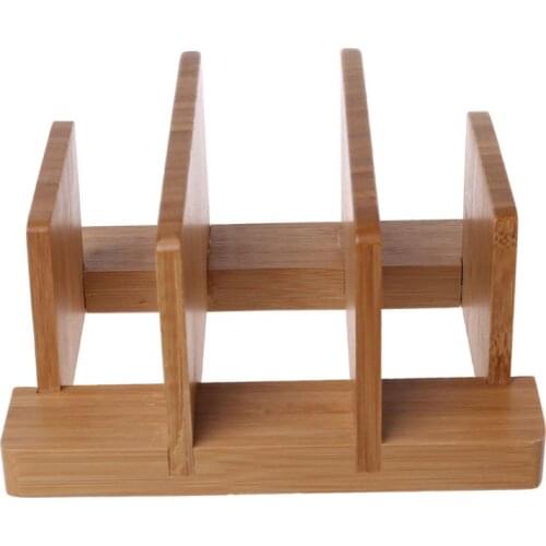 Bamboo Cutting Board Storage Rack Pot Lids Holder Organizer Shelf Kitchen Decor N58A