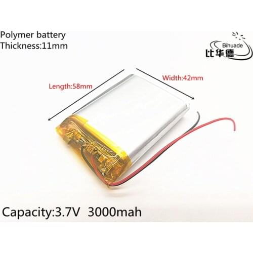 Free shipping 1pcs/lot 3 7V lithium polymer battery 114258 3000MAH Tablet PC navigation mobile power GIY