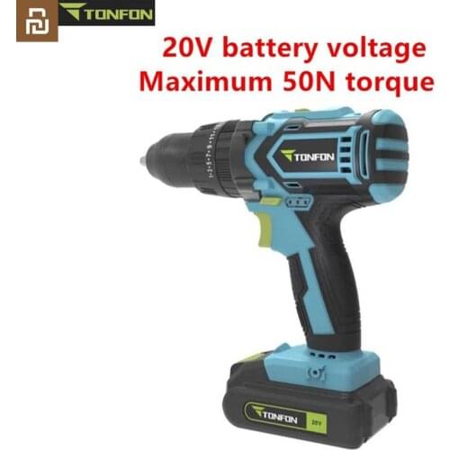 New Youpin Tonfon Wireless Electric Cordless Drill Impact Power Driver 12V/20V Battery 2 Speed Forward Reverse Rotation