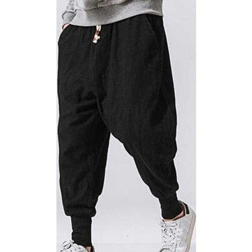 Men Harem Pants Summer Spring Baggy Drawstring Men Pockets Oversized Plus Size Jogging Sports Trousers Streetwear 4XL