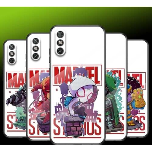 Tempered Glass Cover Marvel Hero Studios For Huawei Y6 Y7 Y9 Y5P Y6P Y8S Y8P Y9A P Smart Z 2019 2020 2021 Phone Case