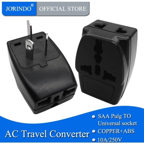 JORINDO 10A 250V Australia new Zealand travel adaptor plug 3-into-1 AU/UK/US/EU to AU power adaptor plug socket converter
