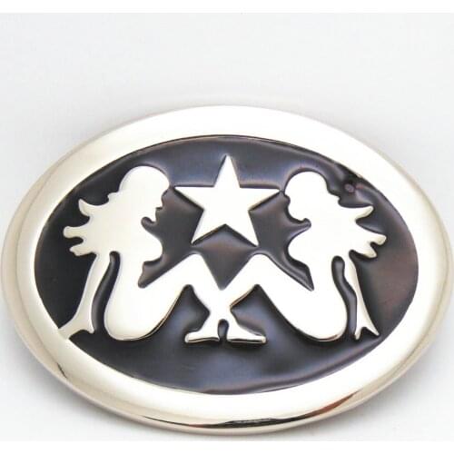 European and American western cowboy European and American sexy double beauty belt star belt buckle zinc alloy belt accessories