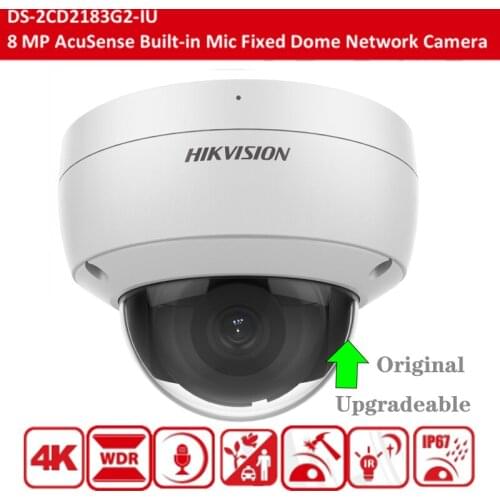 Hikvision IP Camera 8MP DS-2CD2183G2-IU Built-in Mic AcuSense Updated Version for DS-2CD2183G0-IU Smart Feature Functions