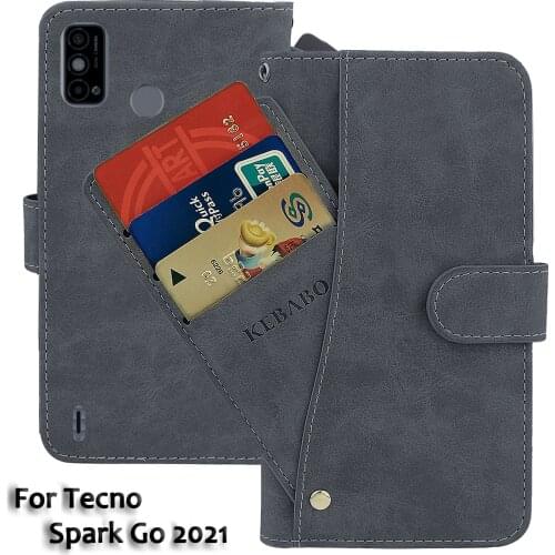 Leather Wallet Tecno Spark Go 2021 Case 6.52 Flip Fashion Luxury Card Tecno Spark Go 2021 Cases Cover Business Phone Bags